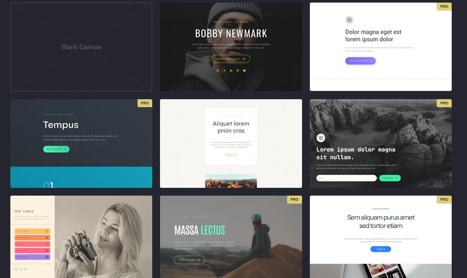 Carrd website builders templates